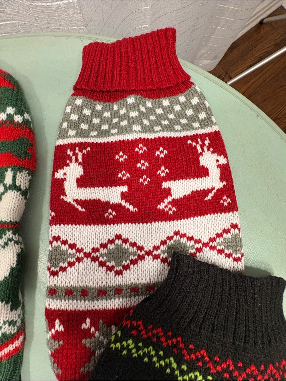 Lot 4 Small Dog Christmas Sweaters Holiday Knit Reindeer Scottie Rudolph XS S - Picture 4 of 9